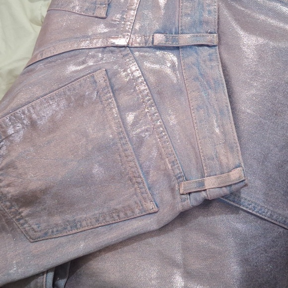 NWT PINK MID WAIST FULL LENGTH TRF FOIL JEANS - Picture 15 of 15